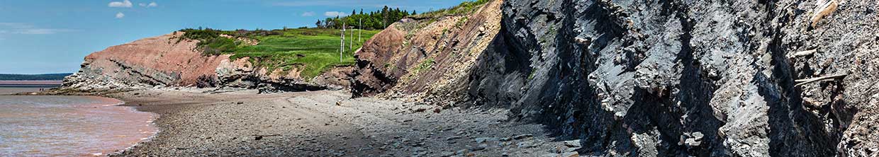 Joggins Fossil Cliffs on a sunny day