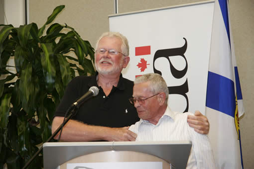 Mark Boon and Don Reid, local residents who worked tirelessly to have the Cliffs inscribed on the UNESCO World Heritage List